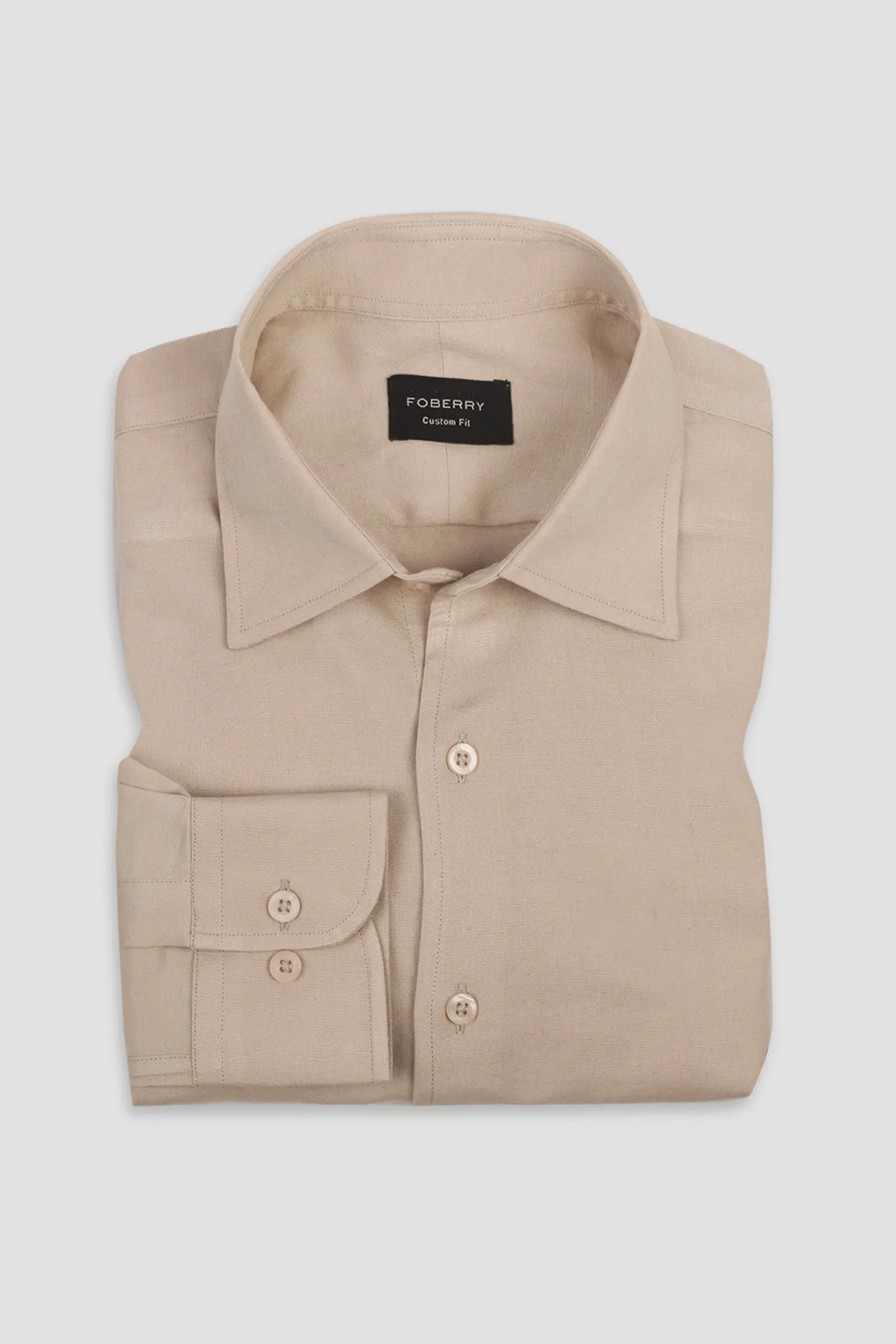 Pale Beige Linen Shirt