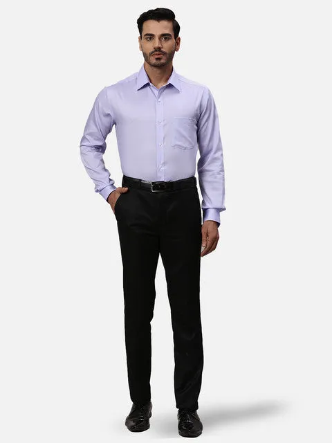 Park Avenue Men Purple Solid Regular Fit Cotton Formal Shirts