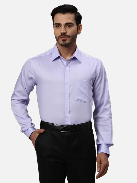 Park Avenue Men Purple Solid Regular Fit Cotton Formal Shirts