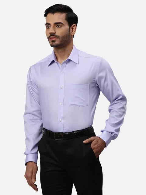 Park Avenue Men Purple Solid Regular Fit Cotton Formal Shirts