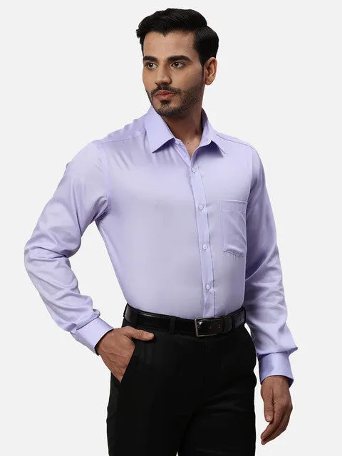 Park Avenue Men Purple Solid Regular Fit Cotton Formal Shirts