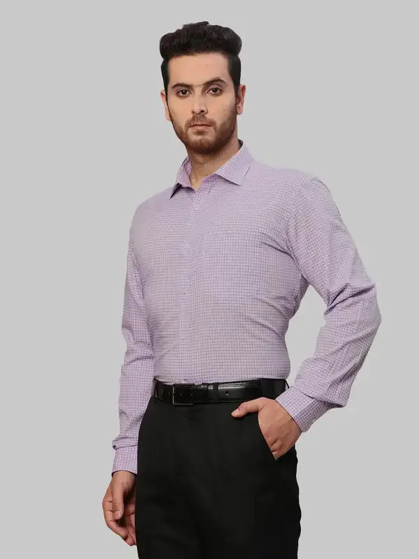Park Avenue Men Violet Slim Fit Checks Cotton Shirts