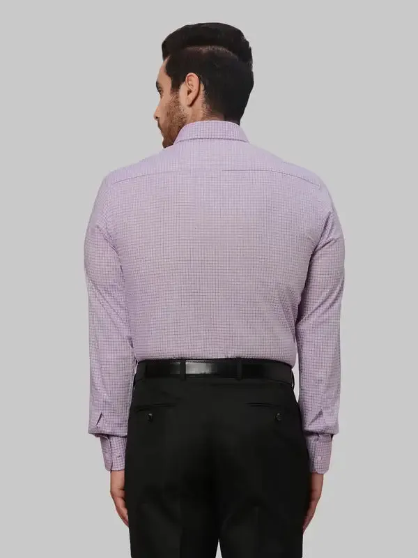 Park Avenue Men Violet Slim Fit Checks Cotton Shirts