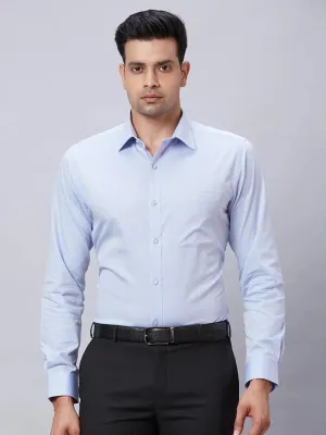 Raymond Men Blue Slim Fit Structure Cotton Shirt