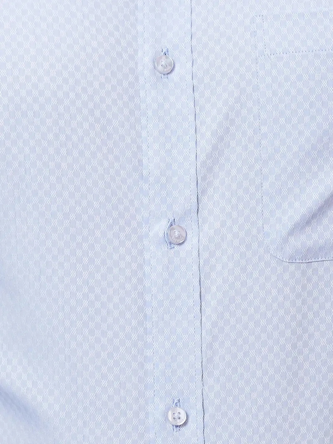 Raymond Men Blue Slim Fit Structure Cotton Shirt