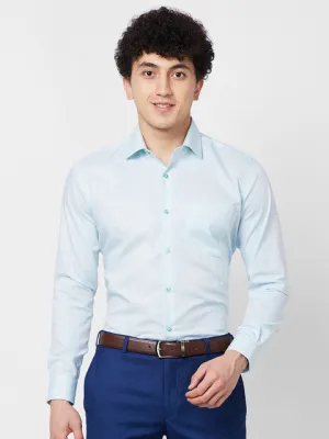 Raymond Men Green Solid Contemporary Fit Cotton Wrinkle Free Formal Shirt