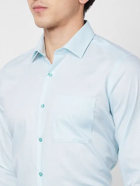 Raymond Men Green Solid Contemporary Fit Cotton Wrinkle Free Formal Shirt