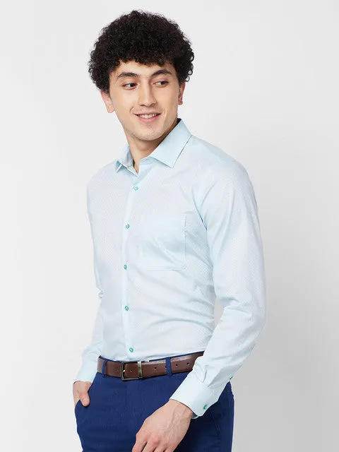 Raymond Men Green Solid Contemporary Fit Cotton Wrinkle Free Formal Shirt