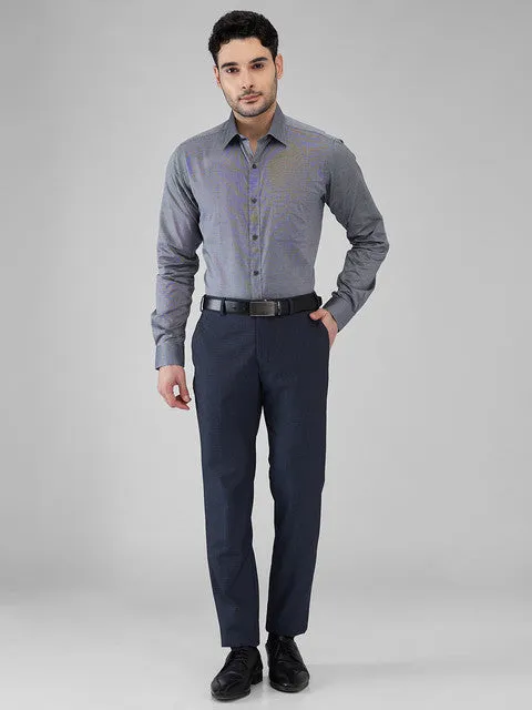 Raymond Men Grey Solid Slim Fit Cotton Formal Shirts