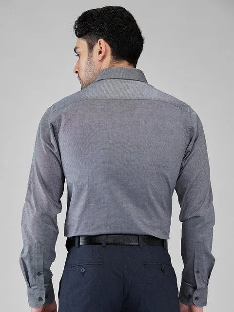 Raymond Men Grey Solid Slim Fit Cotton Formal Shirts