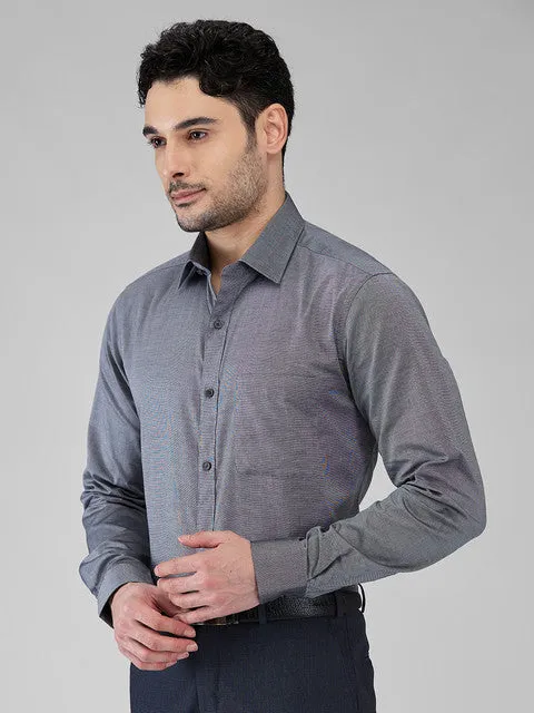Raymond Men Grey Solid Slim Fit Cotton Formal Shirts