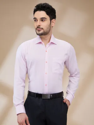 Raymond Men Pink Solid Contemporary Fit Cotton Wrinkle Free Formal Shirt