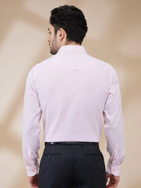 Raymond Men Pink Solid Contemporary Fit Cotton Wrinkle Free Formal Shirt