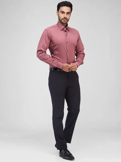 Raymond Men Pink Solid Regular Fit Cotton Blend Formal Shirts