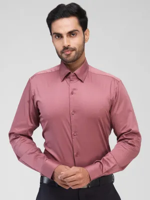Raymond Men Pink Solid Regular Fit Cotton Blend Formal Shirts