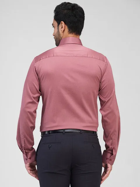 Raymond Men Pink Solid Regular Fit Cotton Blend Formal Shirts