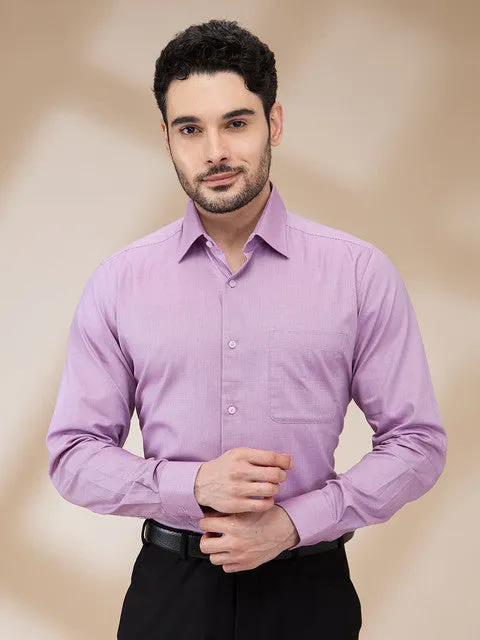 Raymond Men Purple Structured Contemporary Fit Cotton Formal Shirts