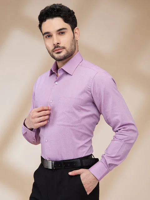 Raymond Men Purple Structured Contemporary Fit Cotton Formal Shirts