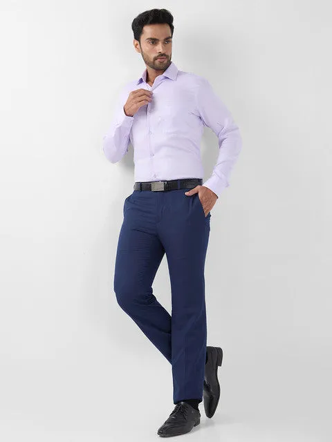 Raymond Men Purple Structured Contemporary Fit Cotton Wrinkle Free Formal Shirt