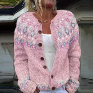 Sophia™ | Pink Printed Cardigan
