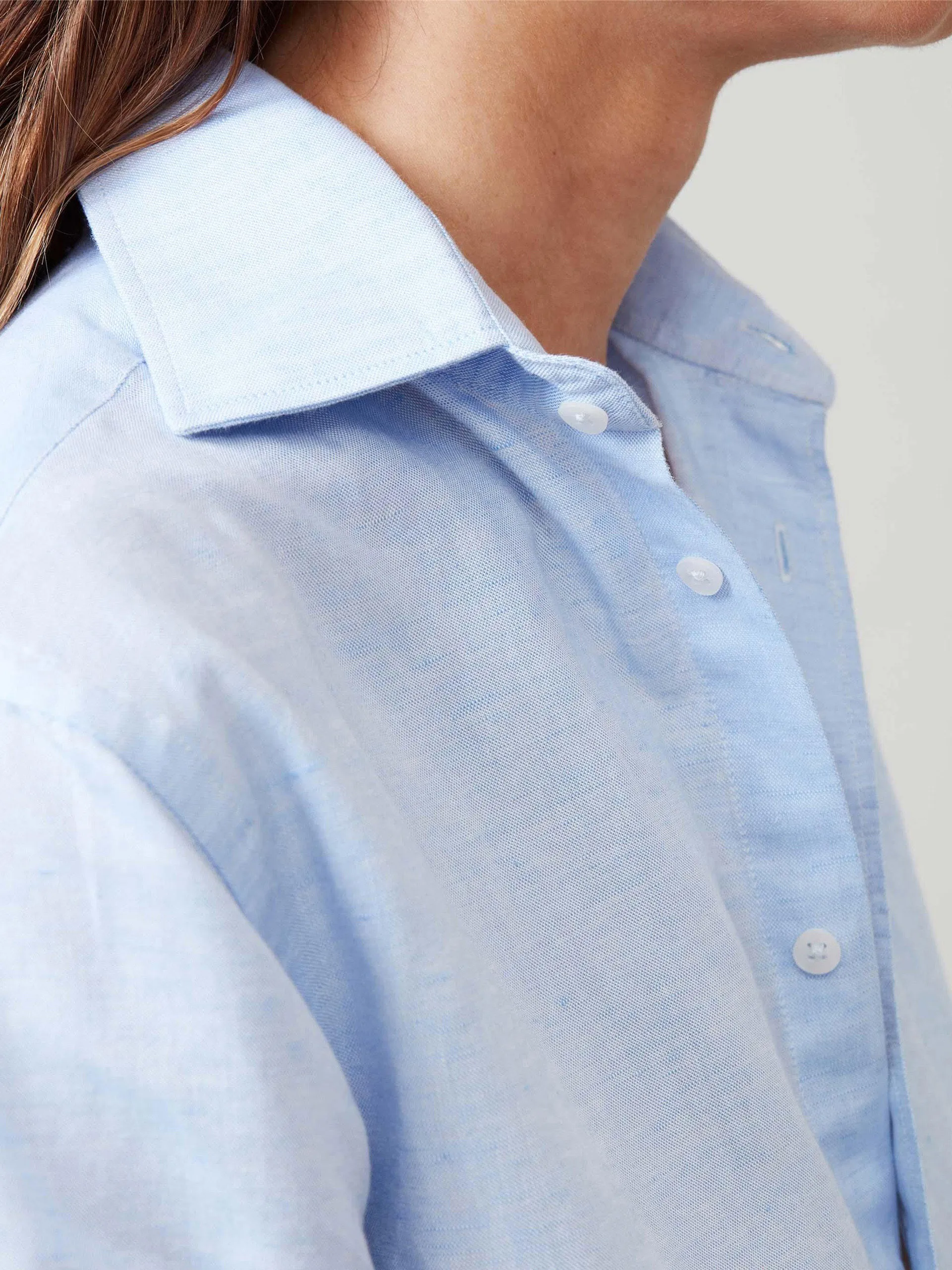 The Boyfriend: Celeste blue weave shirt