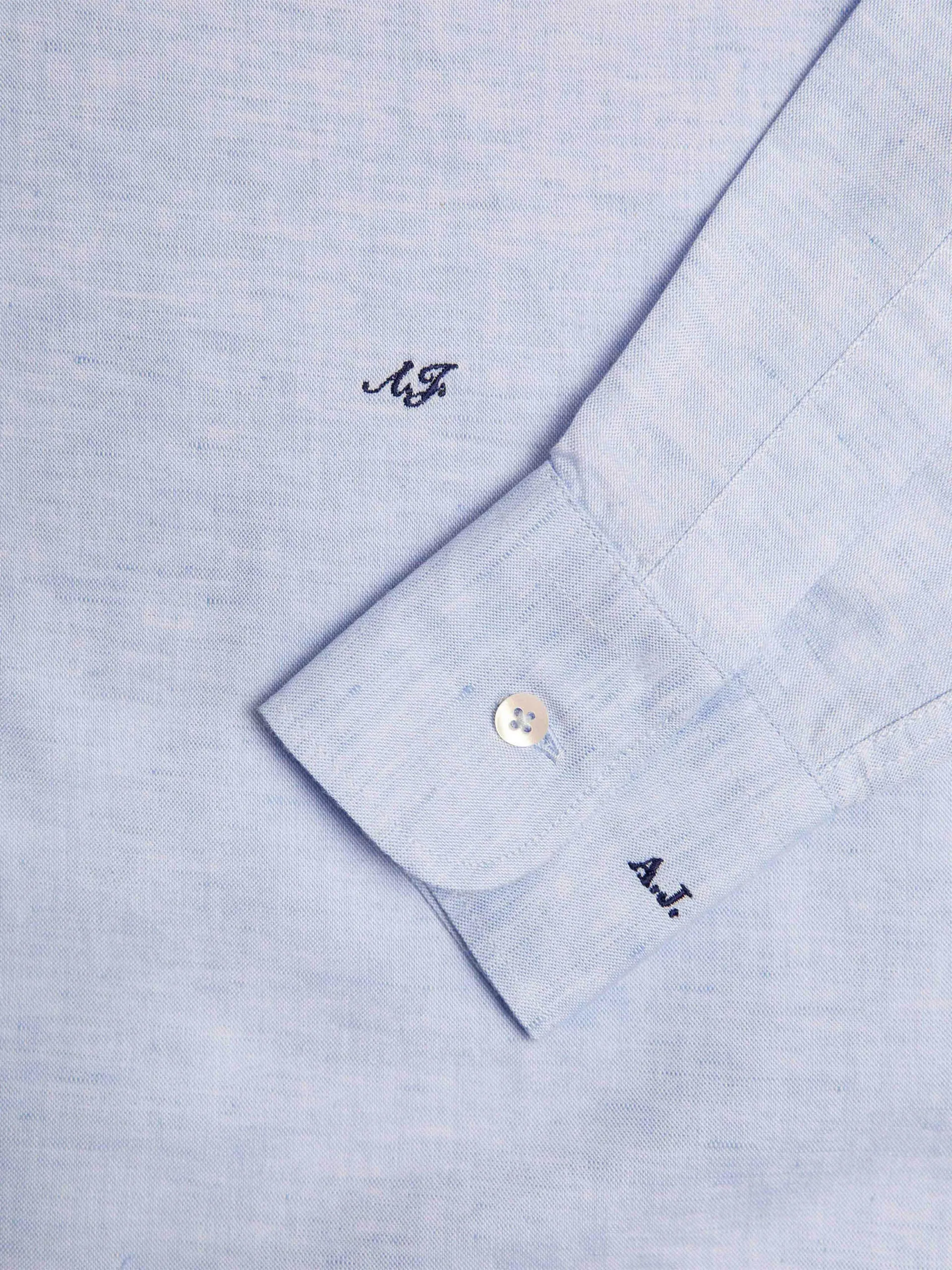 The Boyfriend: Celeste blue weave shirt