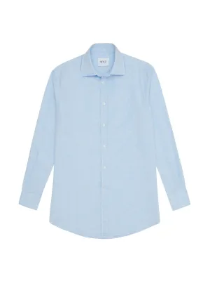 The Boyfriend: Celeste blue weave shirt