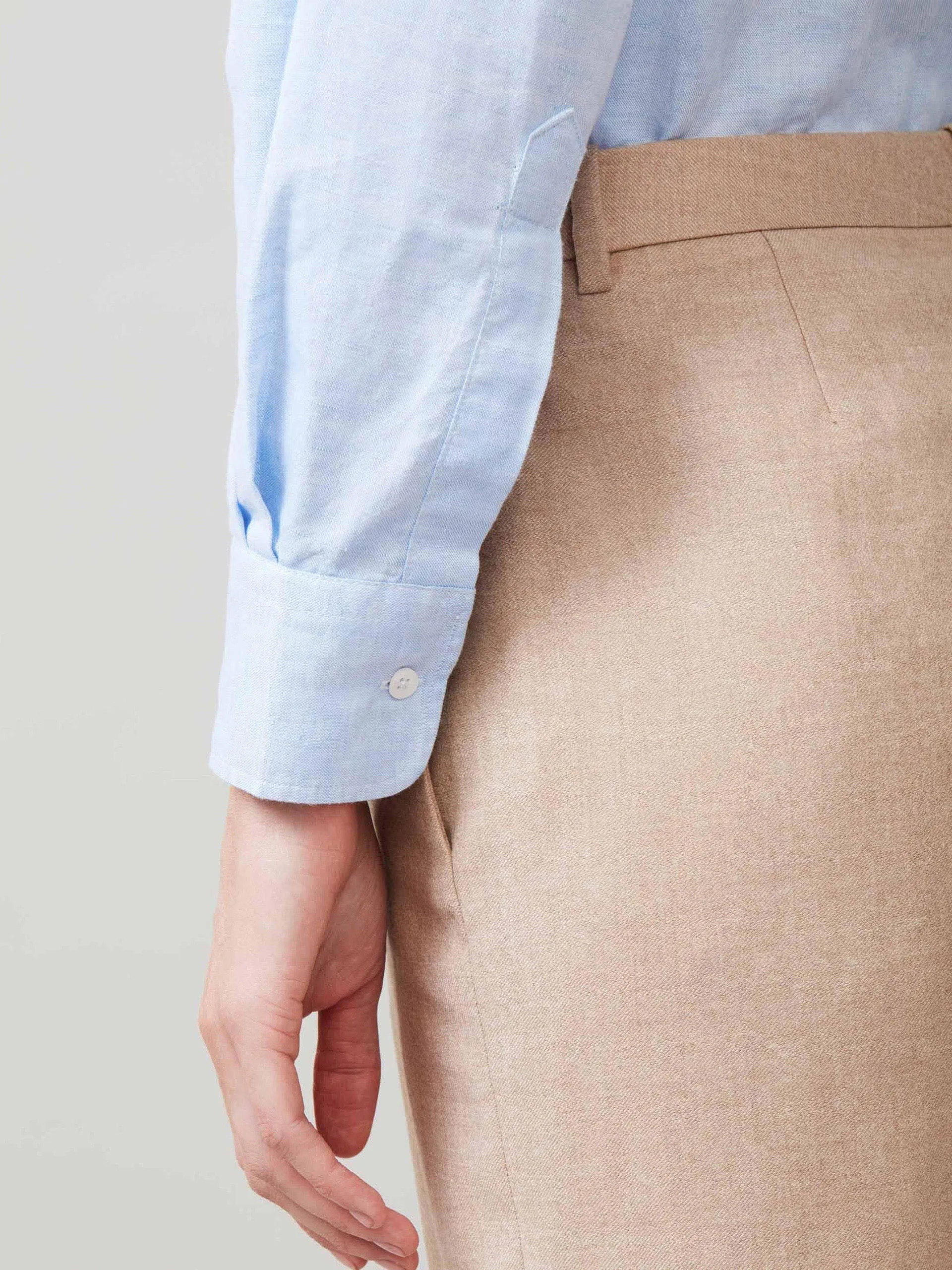 The Boyfriend: Celeste blue weave shirt