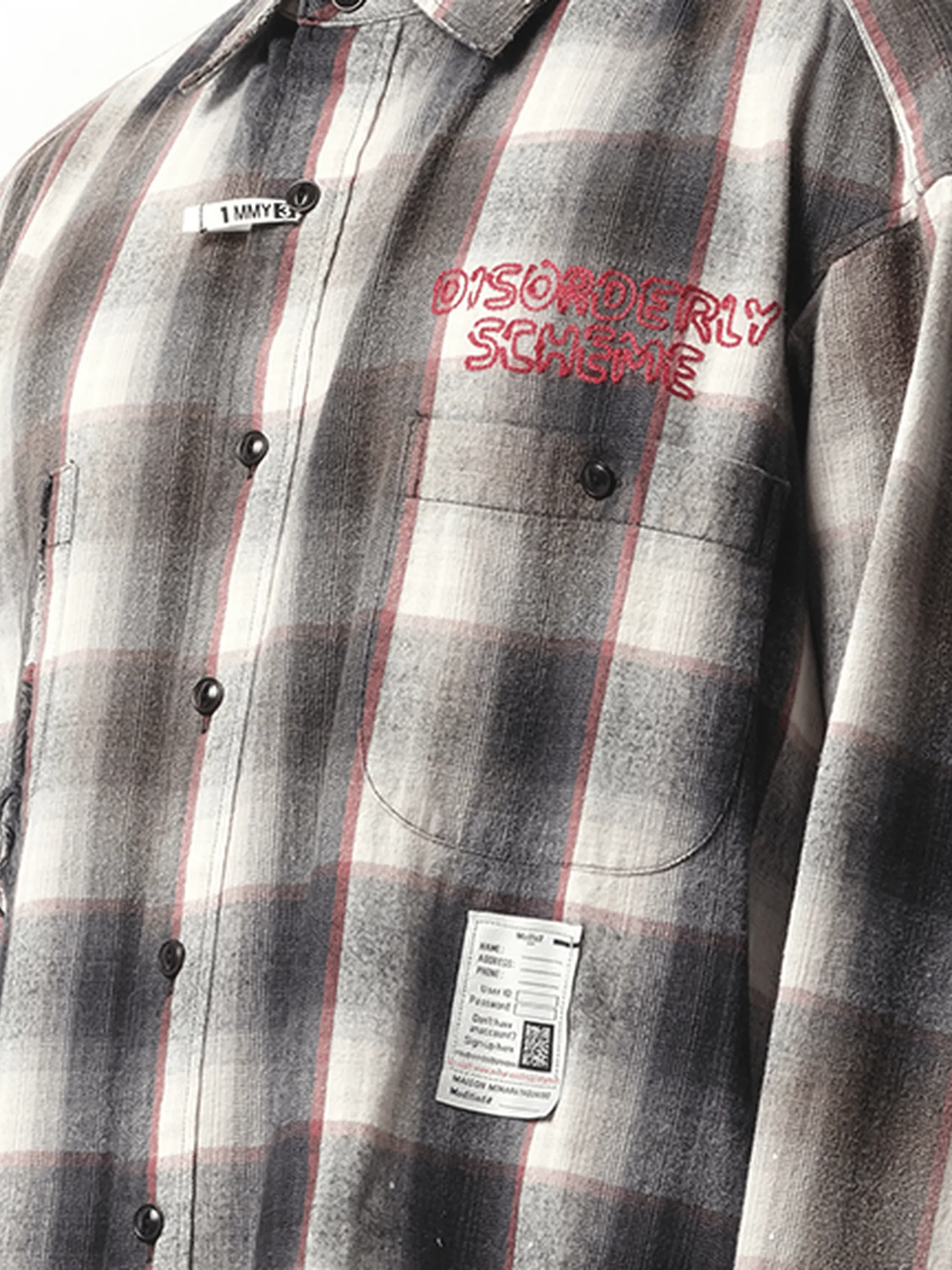 Vintage Like Check L/S Shirt in Gray