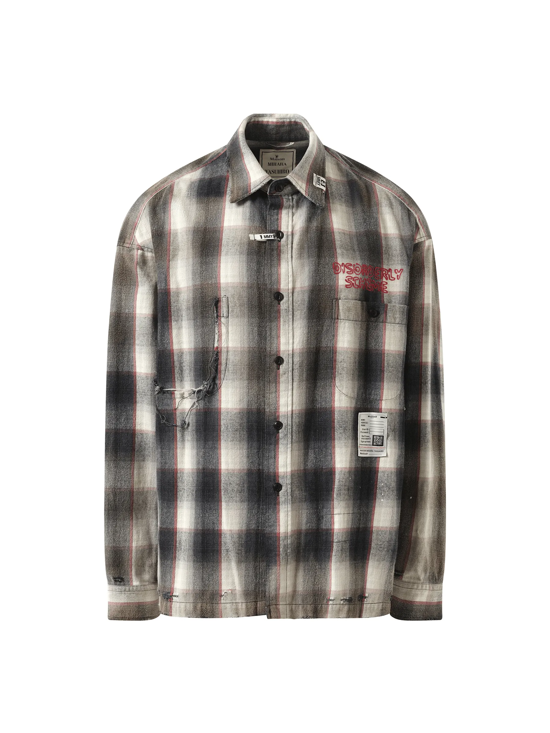 Vintage Like Check L/S Shirt in Gray