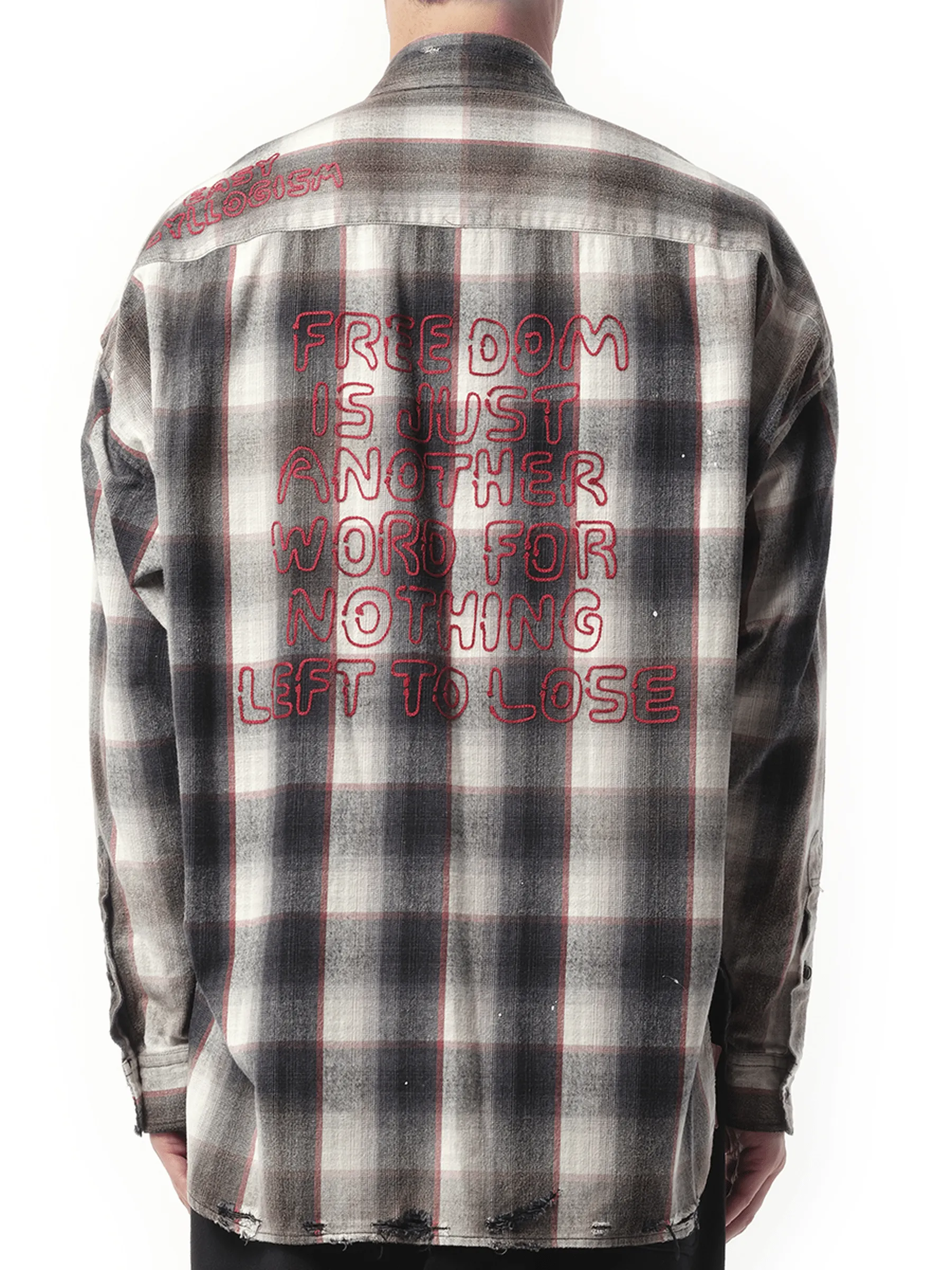 Vintage Like Check L/S Shirt in Gray