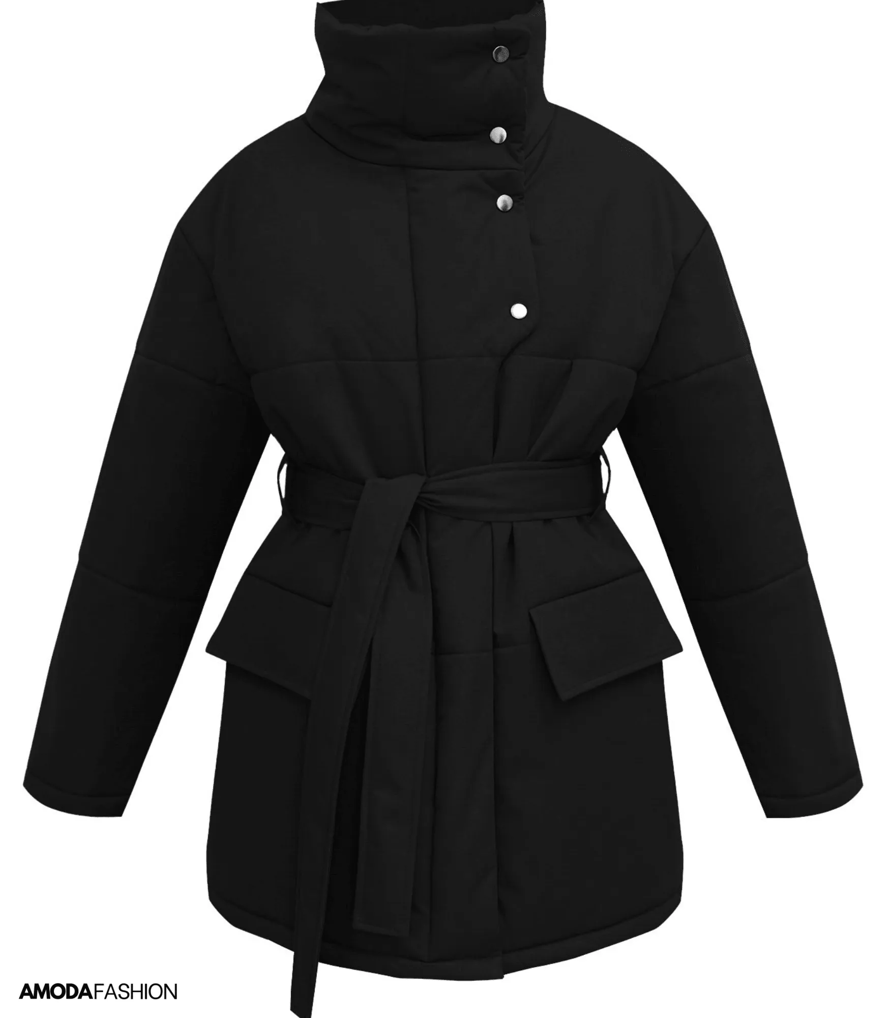 Vintage puffer kantoorjas met riem
