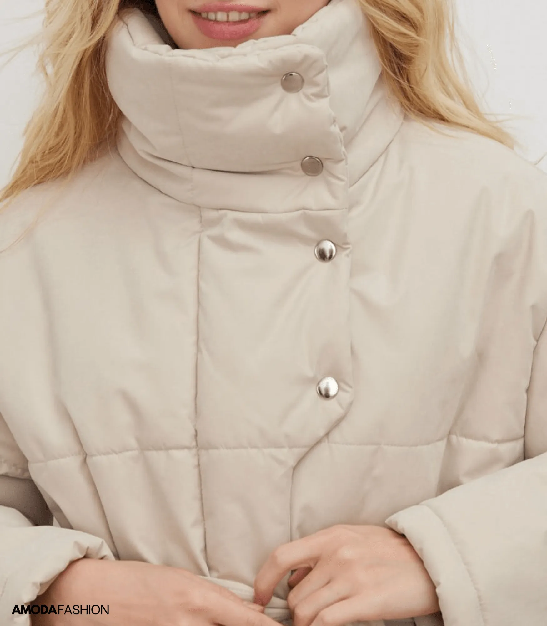 Vintage puffer kantoorjas met riem