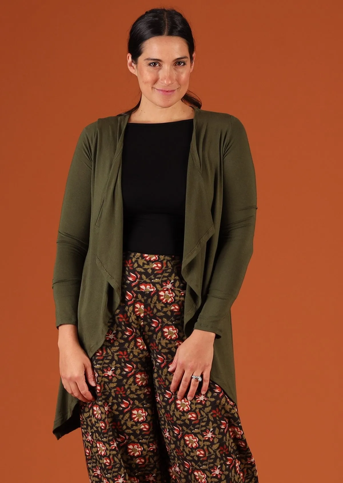Waterfall Cardi Olive