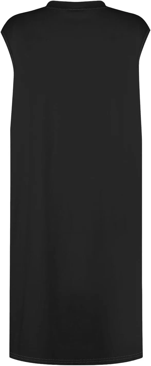 Women Crew Neck Sleeveless Sundress Printed Beach Vacation Pockets Dress 2025 Summer Casual Loose Mini Dresses
