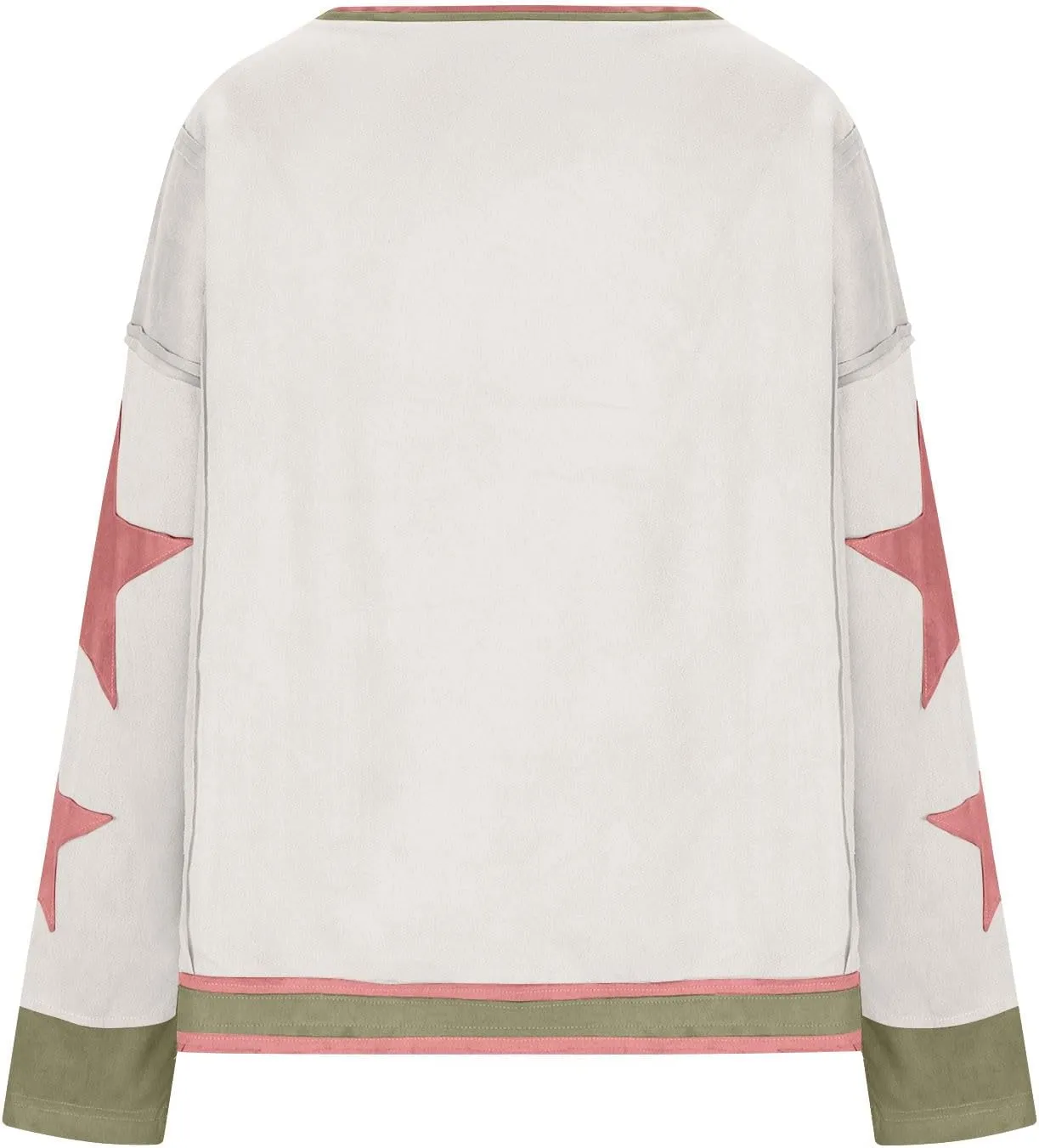 Womens Oversized Star Hoodies Long Sleeve Casual Shirts Drop Shoulder Vintage Graphic Pullover Sweatshirt Y2k Tops
