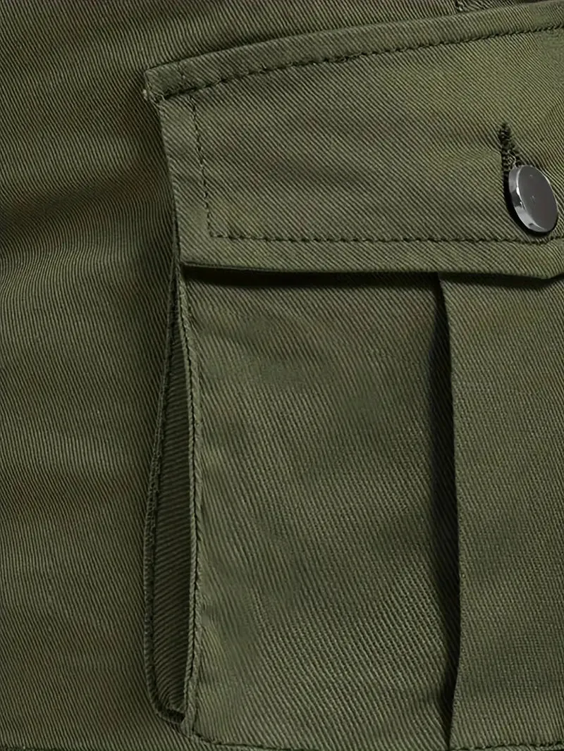 Women's Plain Mini Dark Green Skirt