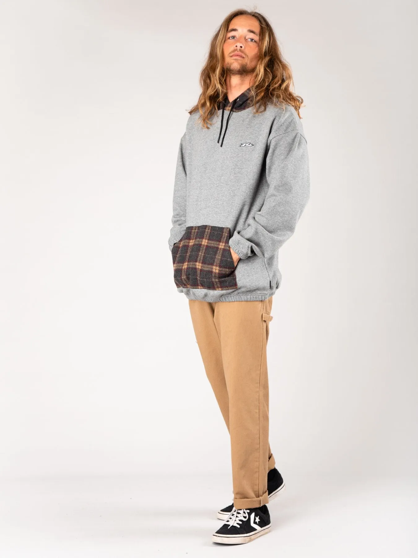 Woodchuck Hooded Fleece - Dark Grey Marle